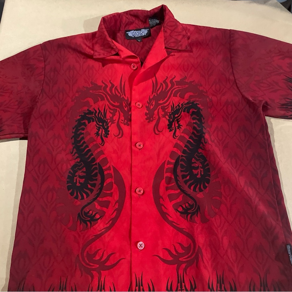 Vintage 2000s Silver Point Men’s Dragon Shirt